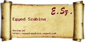 Egyed Szabina névjegykártya